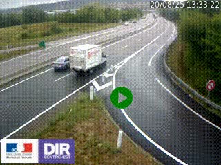 Webcam routière sur la RN6 à Auxerre, à hauteur de la sortie Monéteau, en direction de l'A6 (Gurgy)