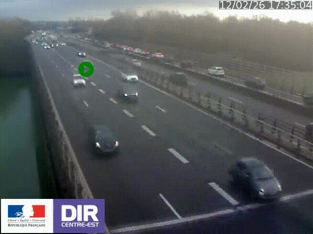 Caméra trafic à la jonction entre l'A46 (Rocade-est de Lyon) et l'A42 à hauteur de Vault-en-Velin en direction de Marseille