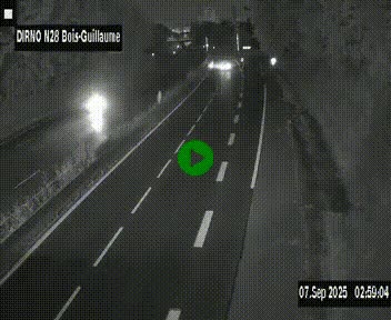 Webcam routière à hauteur de Bois-Guillaume en périphérie de Rouen. Vue orientée vers Rouen
