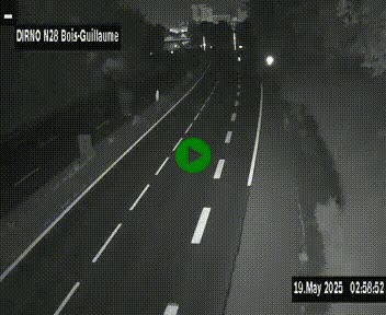 Webcam routière à hauteur de Bois-Guillaume en périphérie de Rouen. Vue orientée vers Rouen