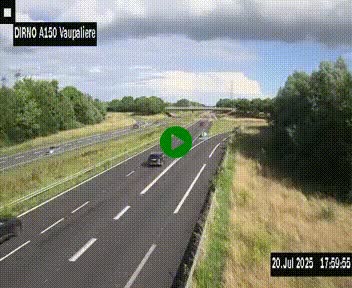 Webcam autoroute A150 à hauteur de La Vaupalière en périphérie de Rouen. Vue orientée vers Rouen
