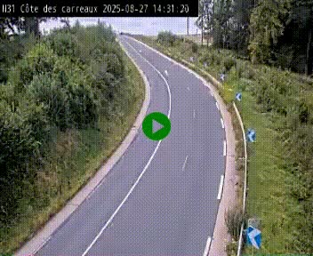 Webcam en haut de la Côte des Carreaux sur la N31 à Avesnes-en-Bray. Vue orientée vers Rouen