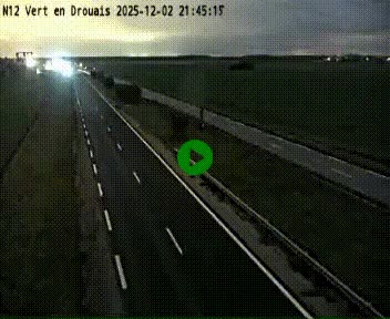 Webcam à hauteur de Vert-en-Drouais sur la N12, en périphérie de Dreux. Vue orientée vers Alençon