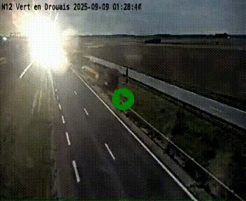 Webcam à hauteur de Vert-en-Drouais sur la N12, en périphérie de Dreux. Vue orientée vers Alençon