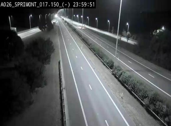 Webcam E25 (A26) à hauteur de Sprimont en direction de Liège et en provenance de Bastogne