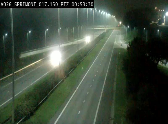 Webcam A26 (E25) à Sprimont, sur l'autoroute entre Liège et Arlon. Vue orientée vers le Luxembourg