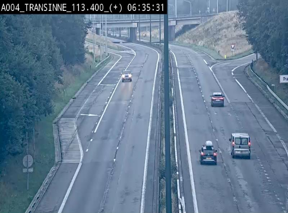Webcam dans les Ardennes sur l'E411 à hauteur de Transinne. Vue orientée vers le sud de la Belgique
