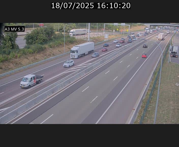 Webcam à l'Aire de Berchem au Luxembourg sur l'A3. Vue orientée vers la France