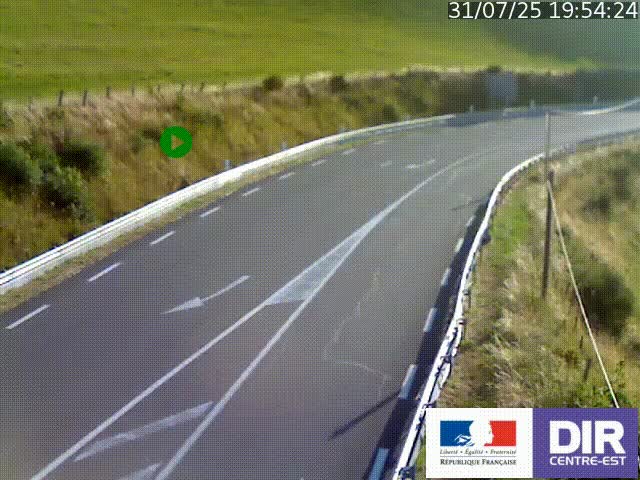 Webcam sur le col Pin Bouchain, vue orientée vers Roanne, en provenance de Lyon sur la nationale 7 (N7)
