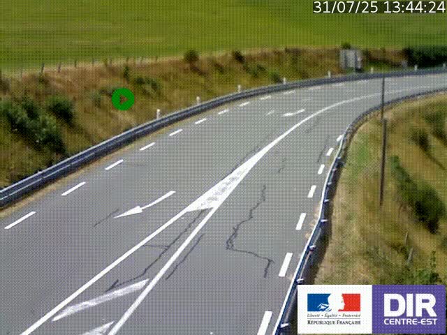 Webcam sur le col Pin Bouchain, vue orientée vers Roanne, en provenance de Lyon sur la nationale 7 (N7)