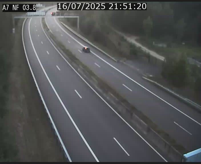Webcam autoroute A7 au Luxembourg à la sortie du Tunnel Stafelter vers le Nord