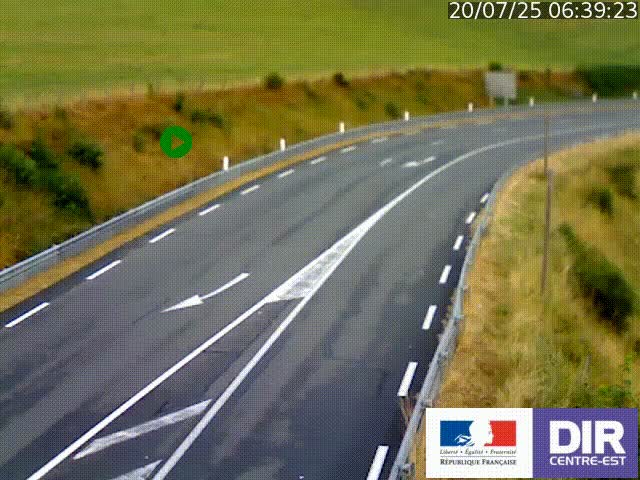 Webcam sur le col Pin Bouchain, vue orientée vers Roanne, en provenance de Lyon sur la nationale 7 (N7)