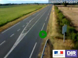 Webcam routière sur la RN7 à hauteur de Toulon-sur-Allier, entre Moulins et Vichy