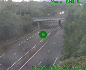Caméra routière sur l'autoroute A20 au nord de Limoges, à la jonction avec la N520. Vue orientée vers Paris