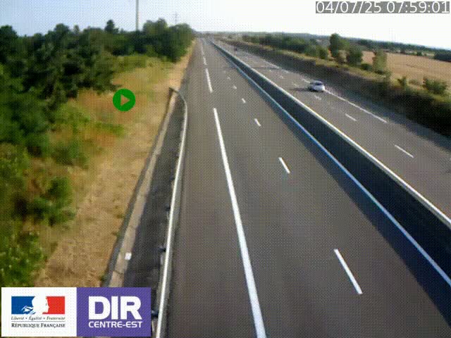 Webcam sur le contournement de Valence, sur la Nationale 7, à la jonction avec la N532, caméra orientée vers Grenoble