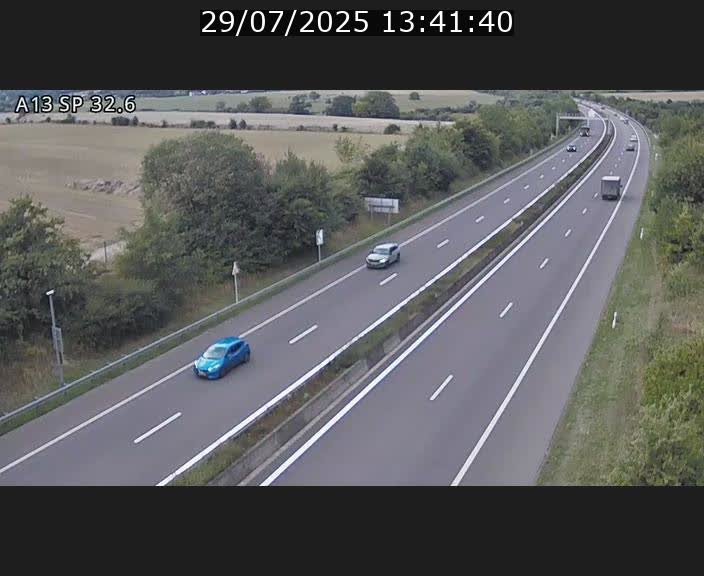 Webcam info trafic A13 à hauteur de Mondorf-les-bains. Vue orientée vers Altwies