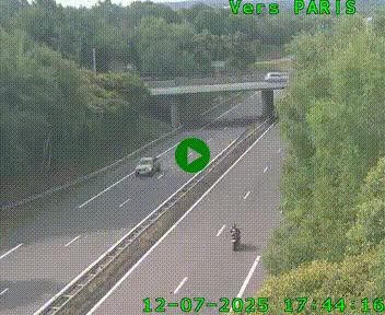 Caméra routière sur l'autoroute A20 au nord de Limoges, à la jonction avec la N520. Vue orientée vers Paris
