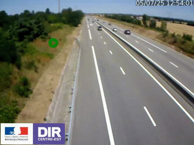 Webcam sur le contournement de Valence, sur la Nationale 7, à la jonction avec la N532, caméra orientée vers Grenoble