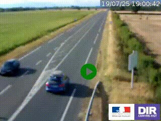Webcam routière sur la RN7 à hauteur de Toulon-sur-Allier, entre Moulins et Vichy