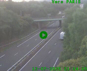 Caméra routière sur l'autoroute A20 au nord de Limoges, à la jonction avec la N520. Vue orientée vers Paris