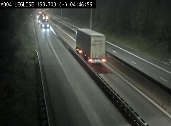 Webcam autoroute A4 (E411-E25) à Léglise, avant la jonction avec la N40. Vue orientée vers Bruxelles