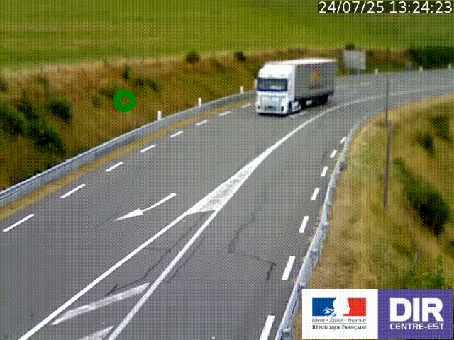 Webcam sur le col Pin Bouchain, vue orientée vers Roanne, en provenance de Lyon sur la nationale 7 (N7)