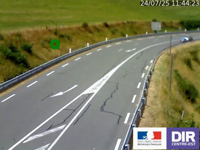 Webcam sur le col Pin Bouchain, vue orientée vers Roanne, en provenance de Lyon sur la nationale 7 (N7)