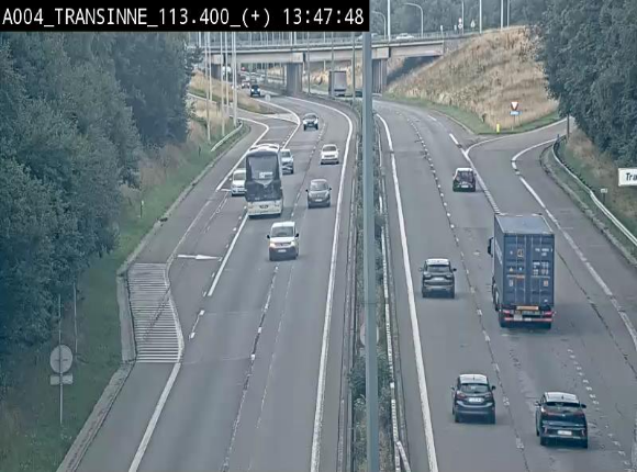 Webcam dans les Ardennes sur l'E411 à hauteur de Transinne. Vue orientée vers le sud de la Belgique