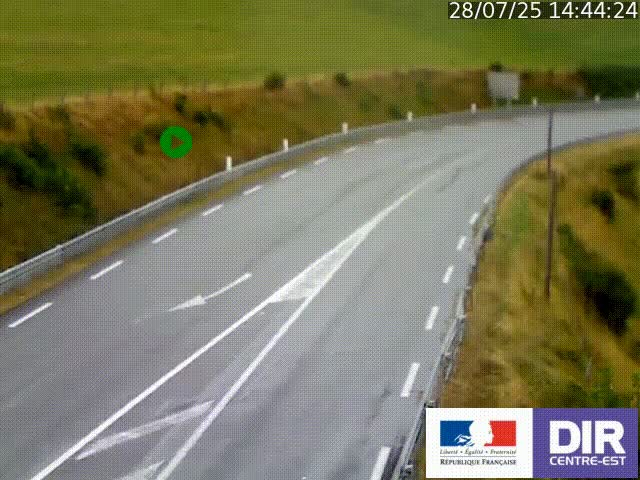 Webcam sur le col Pin Bouchain, vue orientée vers Roanne, en provenance de Lyon sur la nationale 7 (N7)