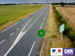 Webcam routière sur la RN7 à hauteur de Toulon-sur-Allier, entre Moulins et Vichy