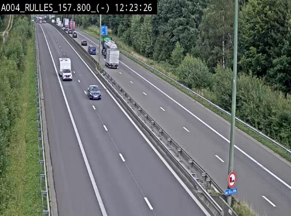 Webcam à Marbehan sur l'E411 à hauteur de la sortie 28a Rulles. Vue orientée vers Bruxelles