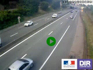 Caméra autoroutière sur l'A47 à hauteur de Givors, a proximité de Lyon. La webcam est orientée vers Lyon