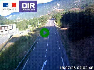 Web cam sur la N90 à Aime, en provenance de Bourg-Saint-Maurice et en direction d'Albertville