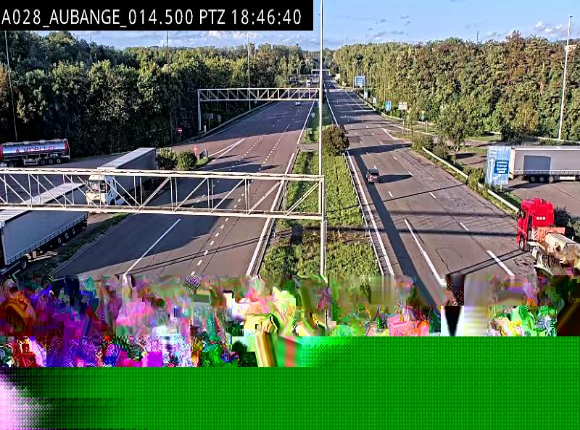 Webcam autoroute Belgique - Aubange - A28 direction Arlon - BK 14