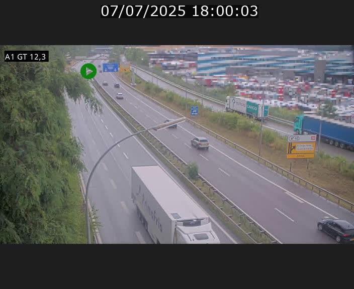Traffic live webcam Luxembourg Senningerberg - A1 direction Allemagne - BK 12.3