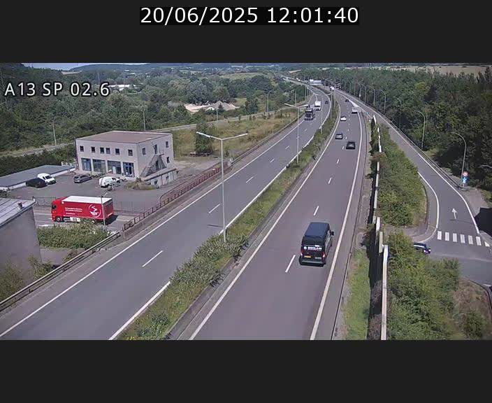Traffic live webcam Luxembourg Sanem - A13 direction Pétange - BK 2.6