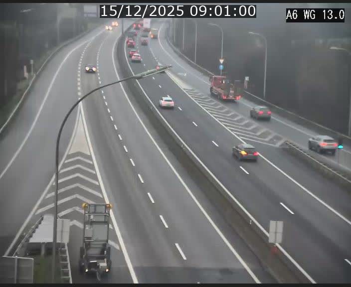 Traffic live webcam Luxembourg Mamer - A6 - BK 13 - direction Luxembourg/France/Allemagne