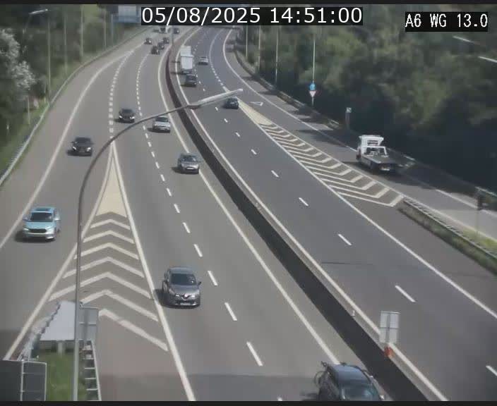 Traffic live webcam Luxembourg Mamer - A6 - BK 13 - direction Luxembourg/France/Allemagne
