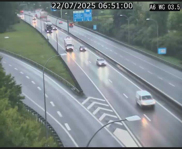 Traffic live webcam Luxembourg - Croix de Cessange - A6 - BK 3.5 - direction France/Allemagne