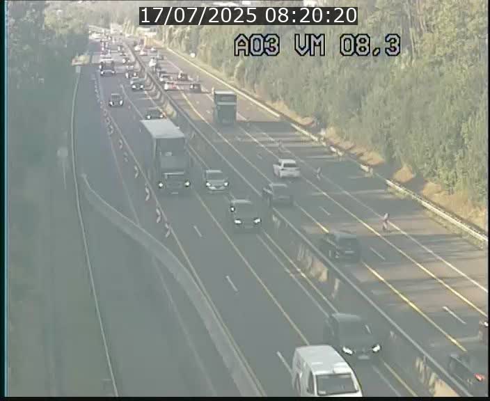 Traffic live webcam Luxembourg Bettembourg - A3 - BK 8.3 - direction France