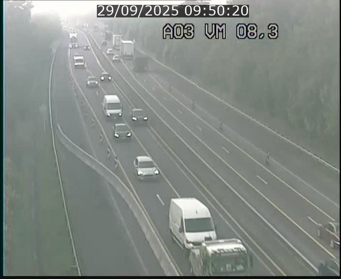 Traffic live webcam Luxembourg Bettembourg - A3 - BK 8.3 - direction France