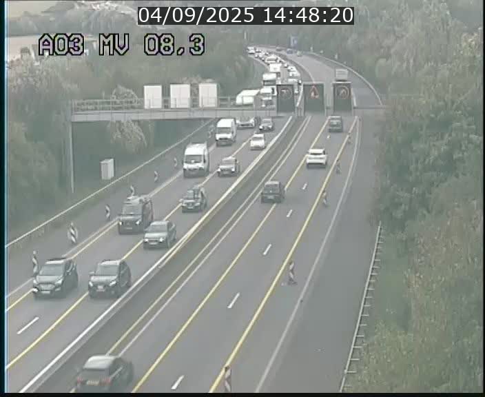 Webcam Autoroute après la Croix de Bettembourg en direction de Luxembourg sur l'A3