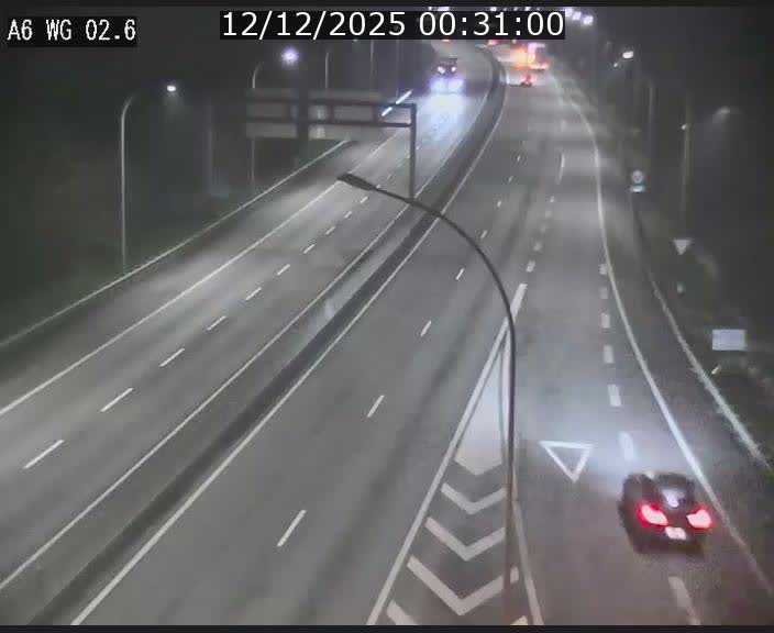 Traffic live webcam Luxembourg Croix de Cessange - A6 - BK 2.6 - direction France/Allemagne