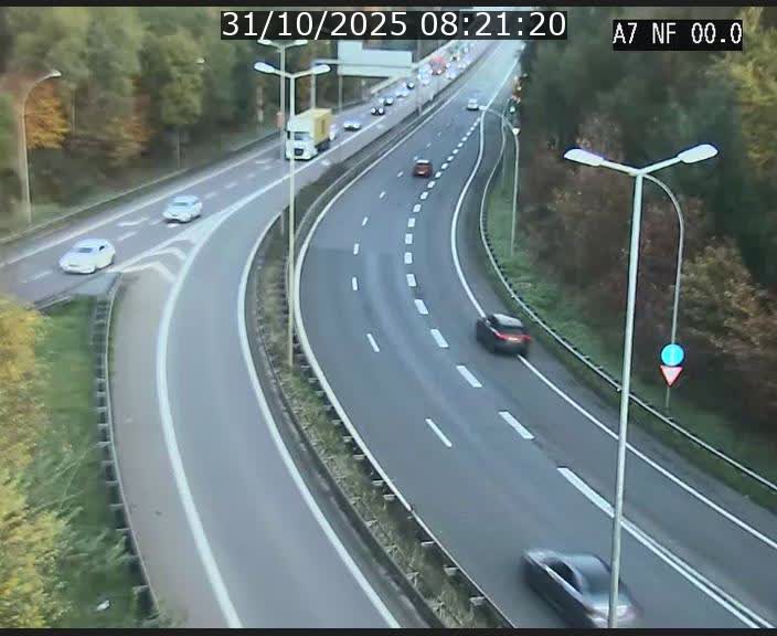 Caméra autoroute Luxembourg A7 - Echangeur A1/A7 Grünewald direction Tunnel Stafelter