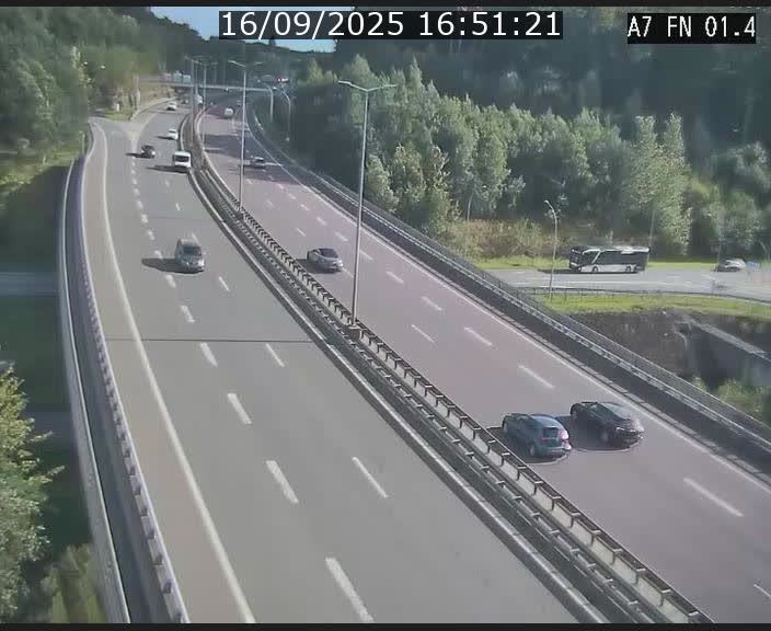 Caméra autoroute Luxembourg A7 - Tunnel Stafelter - direction Echangeur Grünewald