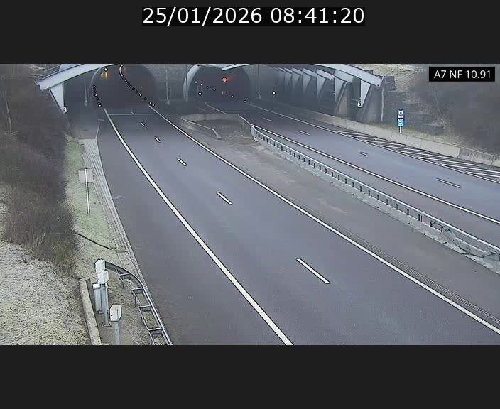 Caméra trafic Luxembourg - A7, Tunnel Gousselerbierg, entrée sud, direction Mersch