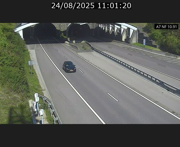 Caméra trafic Luxembourg - A7, Tunnel Gousselerbierg, entrée sud, direction Mersch