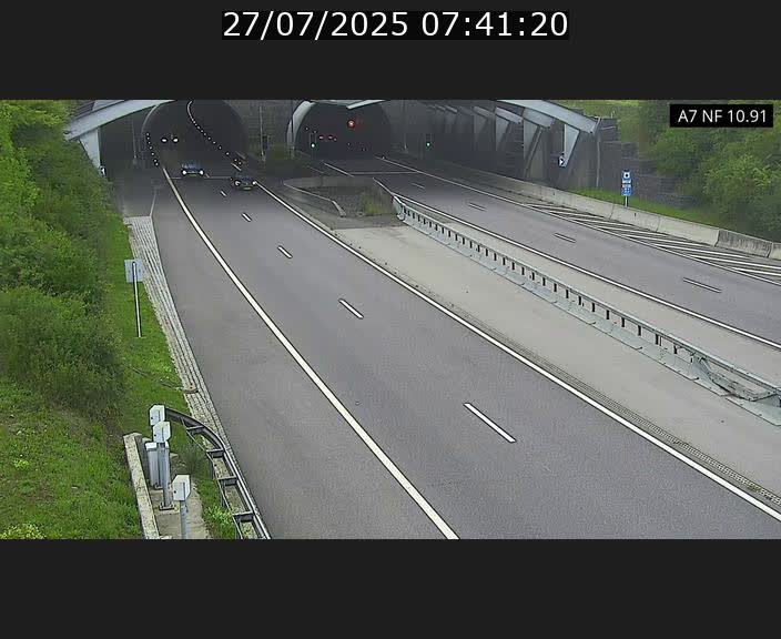 Caméra trafic Luxembourg - A7, Tunnel Gousselerbierg, entrée sud, direction Mersch