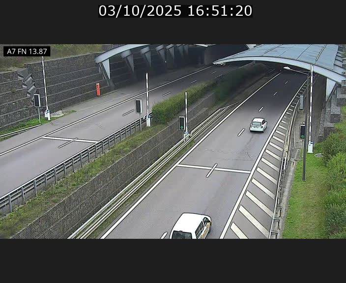 Caméra trafic Luxembourg - A7, Tunnel Gousselerbierg, entrée nord, direction Lorentzweiler