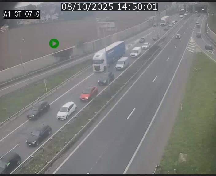 Traffic live webcam Luxembourg Cents - A1 direction Kirchberg - BK 7